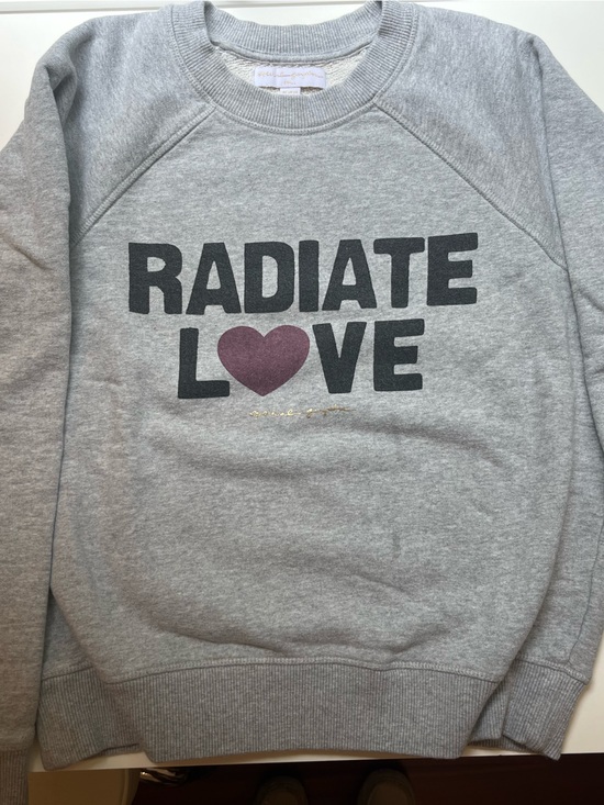 Spiritual Gangster Tops - Spiritual Gangster Gray 'Radiate Love' Sweatshirt with Maroon Heart